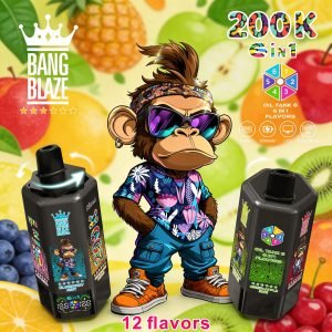 Bang Blaze 200000 200K Puffs 6 in 1 Flavors &  6 oil tanks Rechargeable LCD Display Disposable Vape