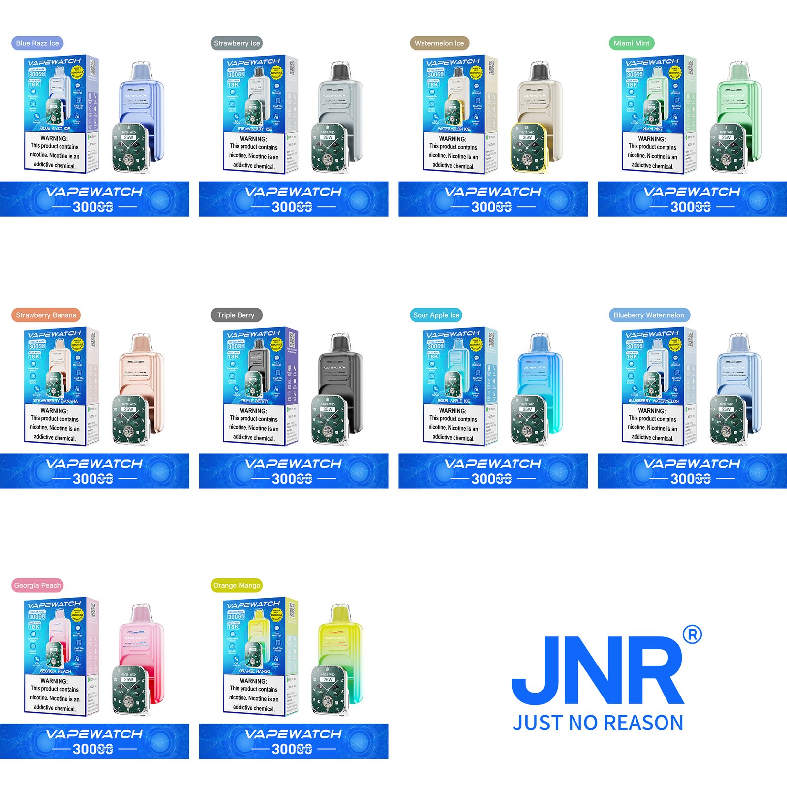 JNR Vape Watch 30000 30K Puffs Original Smart Disposable Vape - Image 5