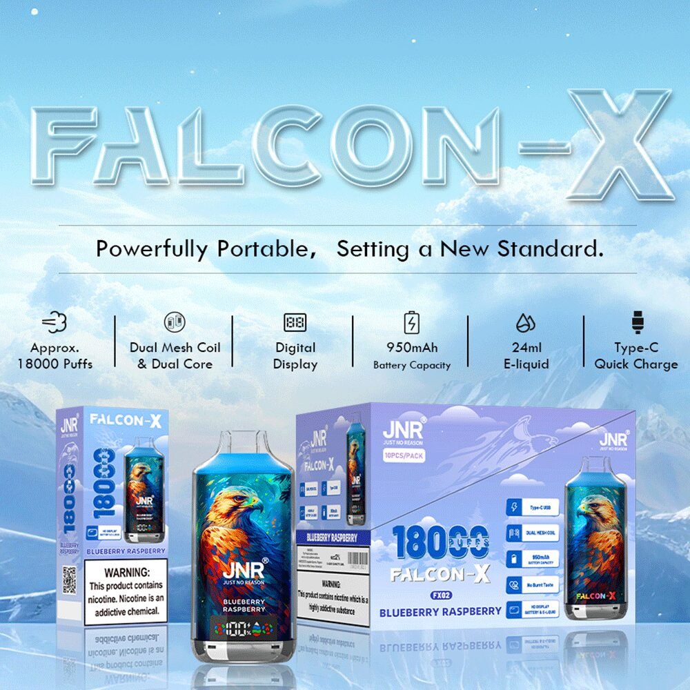 JNR FALCON X 18000 18k Puffs Original Model LED Display Disposable Vape - Image 3