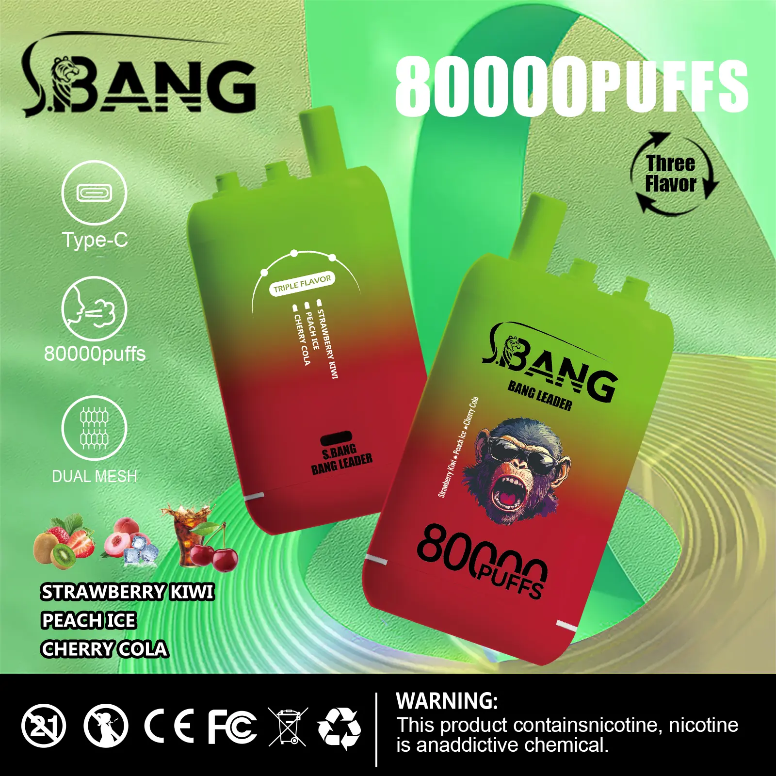 Bang Leader 80000 80K Puffs 3 in 1 Flavors Newest Original Rechargeable Disposable Vape - Image 10