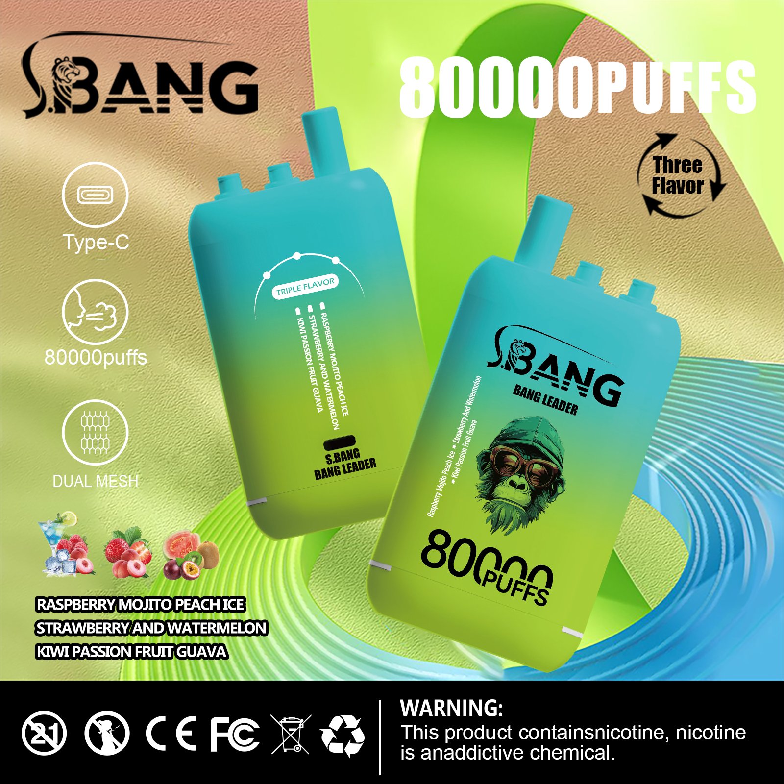 Bang Leader 80000 80K Puffs 3 in 1 Flavors Newest Original Rechargeable Disposable Vape - Image 17