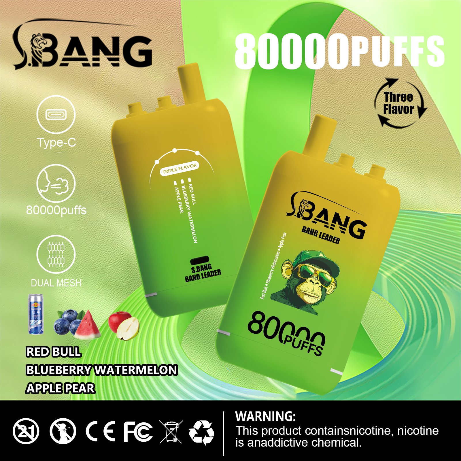 Bang Leader 80000 80K Puffs 3 in 1 Flavors Newest Original Rechargeable Disposable Vape - Image 15