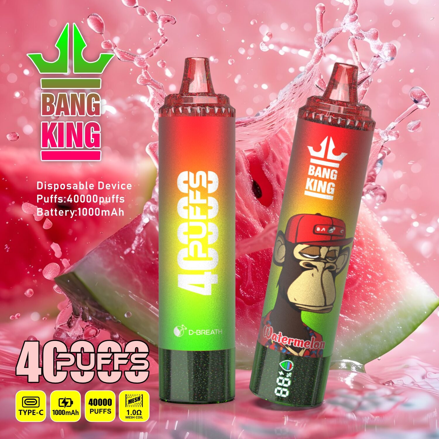 Bang King Tornado 40000 40K Puffs Original LED Display Edition Disposable Vape Pen - Image 5