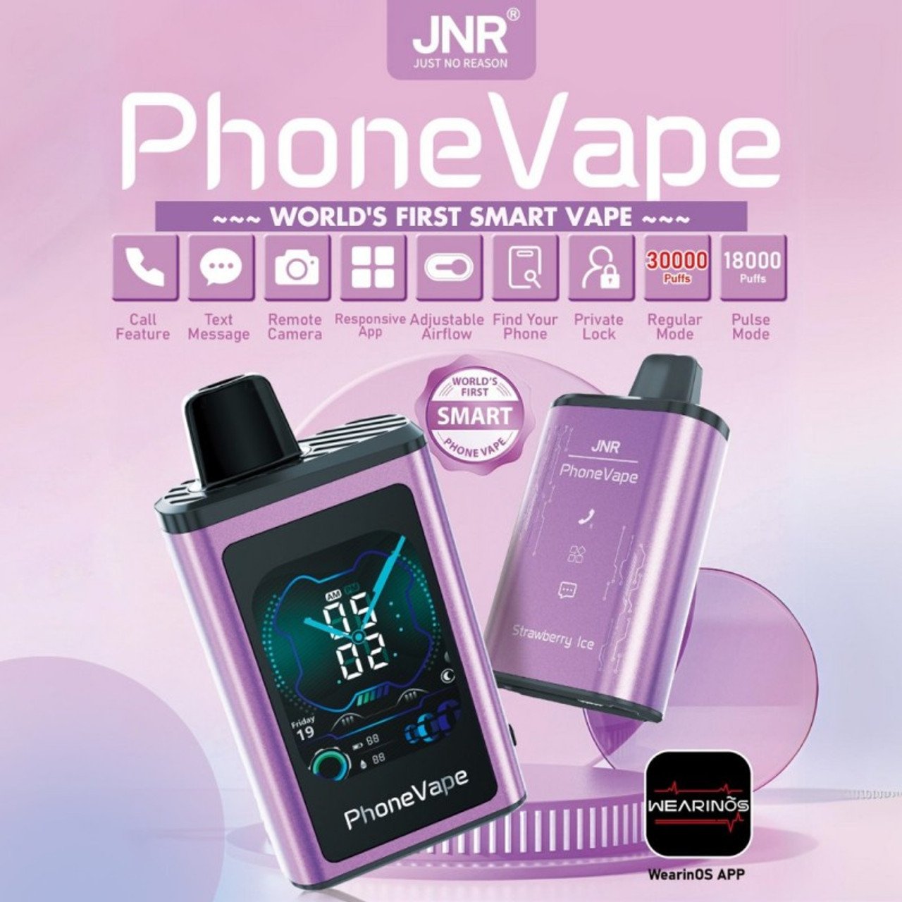 JNR Phone Vape 30000 30K Puffs World's First Smart Disposable Vape